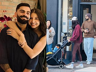 Virat Kohli, Anushka spotted with son in London
