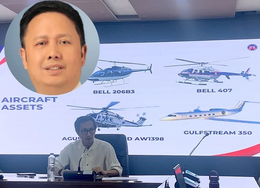 DPWH Secretary Vince Dizon presented some of the "air assets” linked to Ako Bicol Representative Elizaldy “Zaldy” Co (inset) on Wednesday. President Ferdinand Marcos Jr earlier said that based on his "disturbing assessment", the bulk of flood control projects went to a few contractors, including Sunwest, founded by Co and controlled by his family, and St. Timothy Construction, controlled by the Discaya couple. Sunwest, ranked 8th on Marcos’ list, is a business conglomerate based in Albay co-founded by Co. Sunwest has bagged P38 billion worth of government projects from 2016 to 2024.