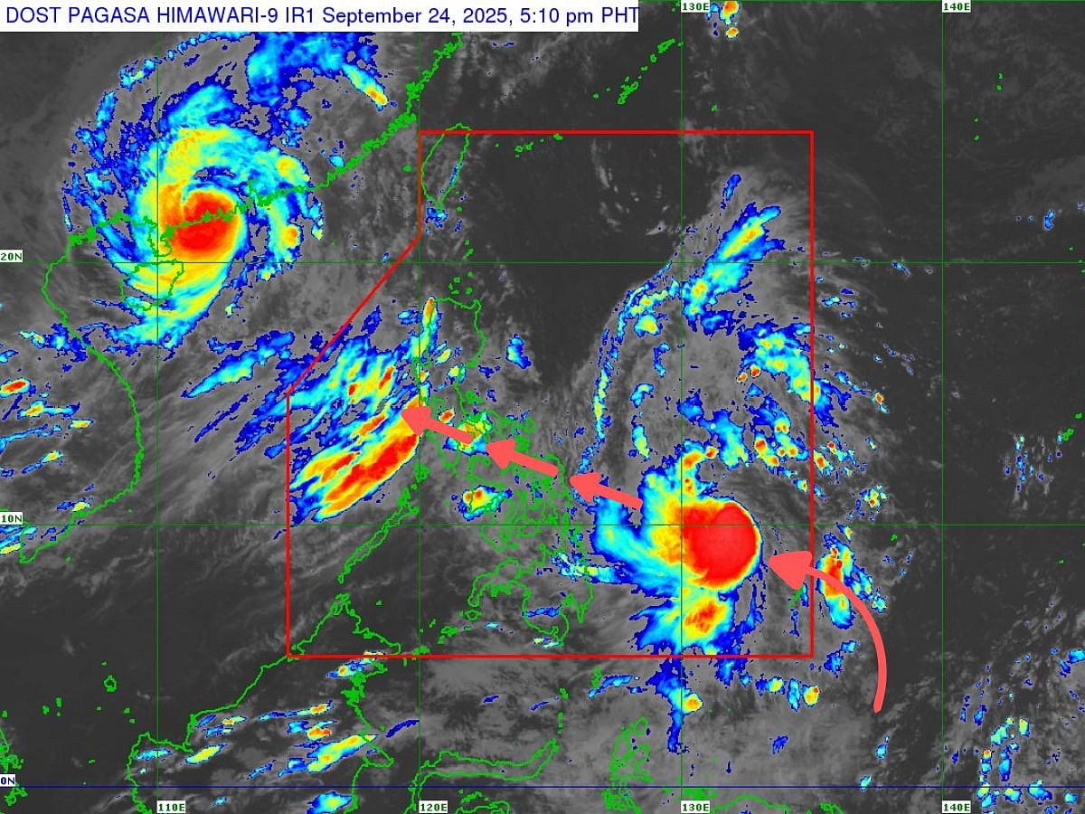 Location of Opong (international code: Bualoi) issued by Philippine weather bureau Pagasa at 5pm, 24 September 2025. The forecast is valid for broadcast until the next bulletin at 11pm Manila time (on Wednesday).
