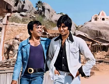 Amitabh Bachchan and Dharmendra in Sholay