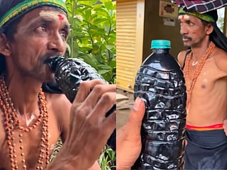 Indian man goes viral after having engine oil for years