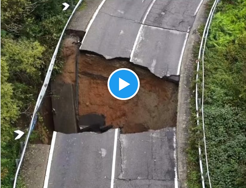 Heavy rain, which has triggered flash floods across northern Italy, may have caused this sinkhole in Como, in northern Italy's Lombardy region. Local authorities and emergency services responded swiftly, but the event underscores growing concerns about climate change and its impact on infrastructure.

