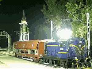 The Agni-Prime — an intermediate-range ballistic missile with a 2,000km reach — was launched from a canisterised system mounted on a specially designed railcar pulled by an Indian Railways locomotive. 