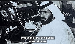 A screengrab from the documentary shows Sheikh Mohammed negotiating with the terrorists who hijacked Japan Airlines Flight 404 in July 1973.