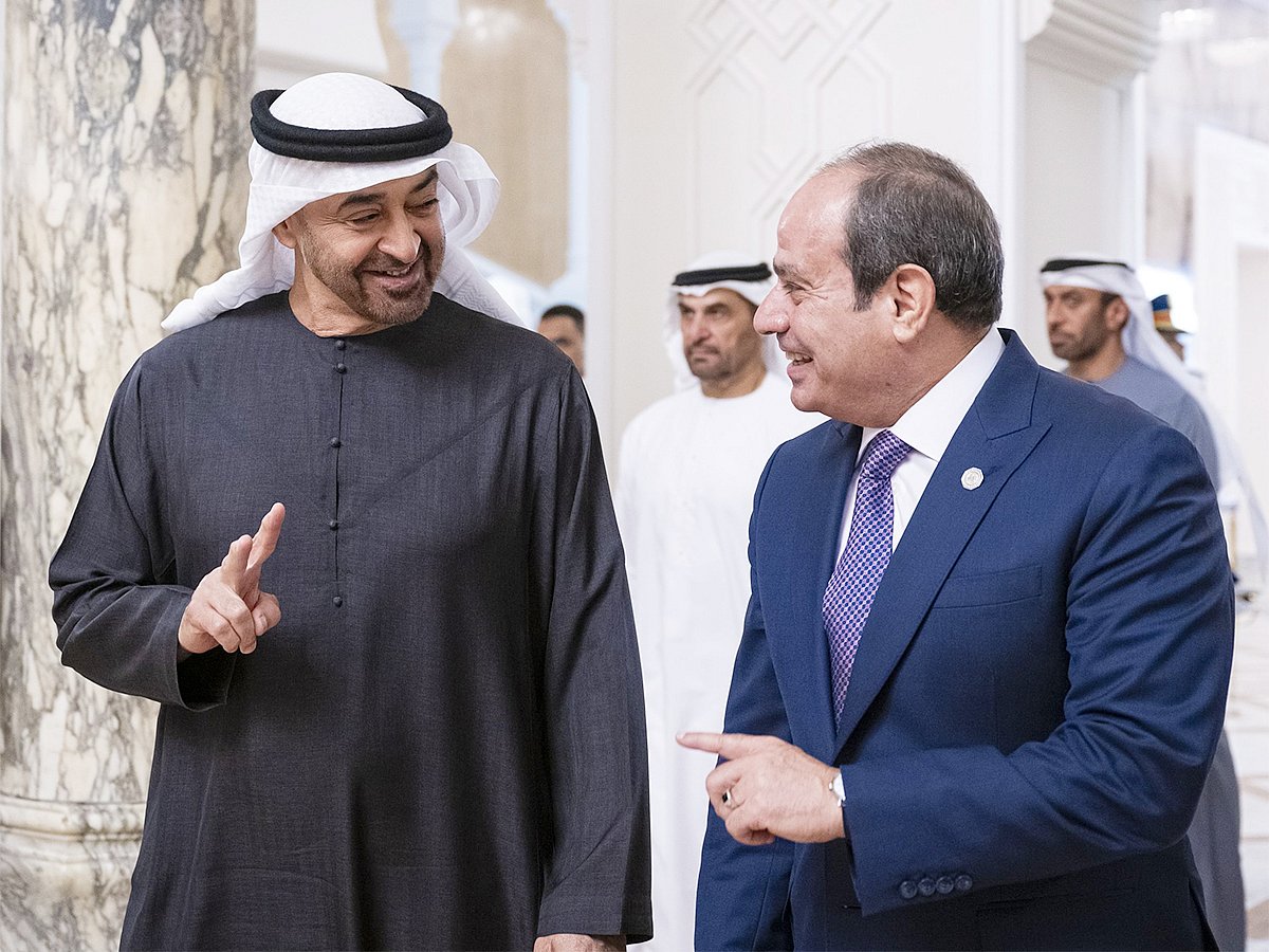 UAE President His Highness Sheikh Mohamed bin Zayed Al Nahyan and Abdel Fattah Al Sissi, President of Egypt.