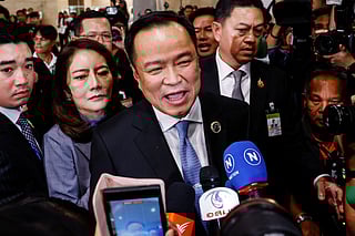 File photo shows Thai PM Anutin Charnvirkul during an interview.