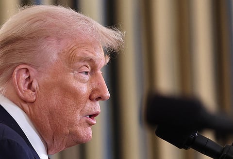 US President Donald Trump. Mediators are set to meet in Egypt on Monday (October 6, 2025) for indirect peace talks between Hamas and Israel.


