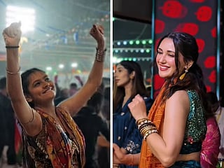 Rain-soaked Navratri in Mumbai: Nikita Dutta dazzles