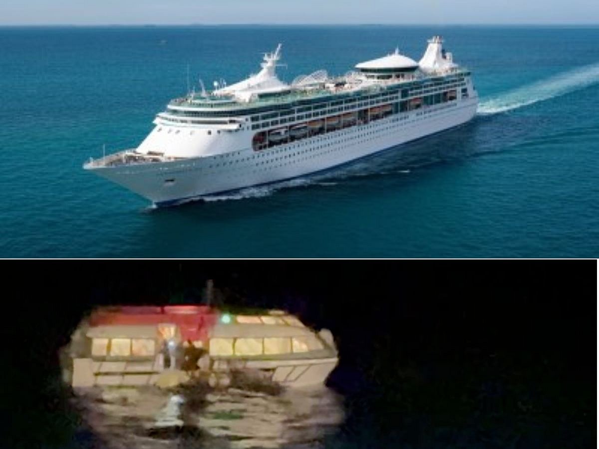'Enchantment of the Seas' stopped and launched a rescue craft to bring the group safely aboard. The rescued individuals were given water, care, and assistance aboard the ship before being handed over to the appropriate authorities when closer to shore.