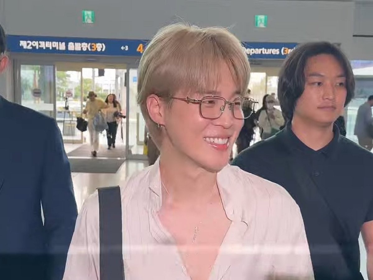 BTS's Jimin was seen at the airport, heading to presumably, a fashion event. 