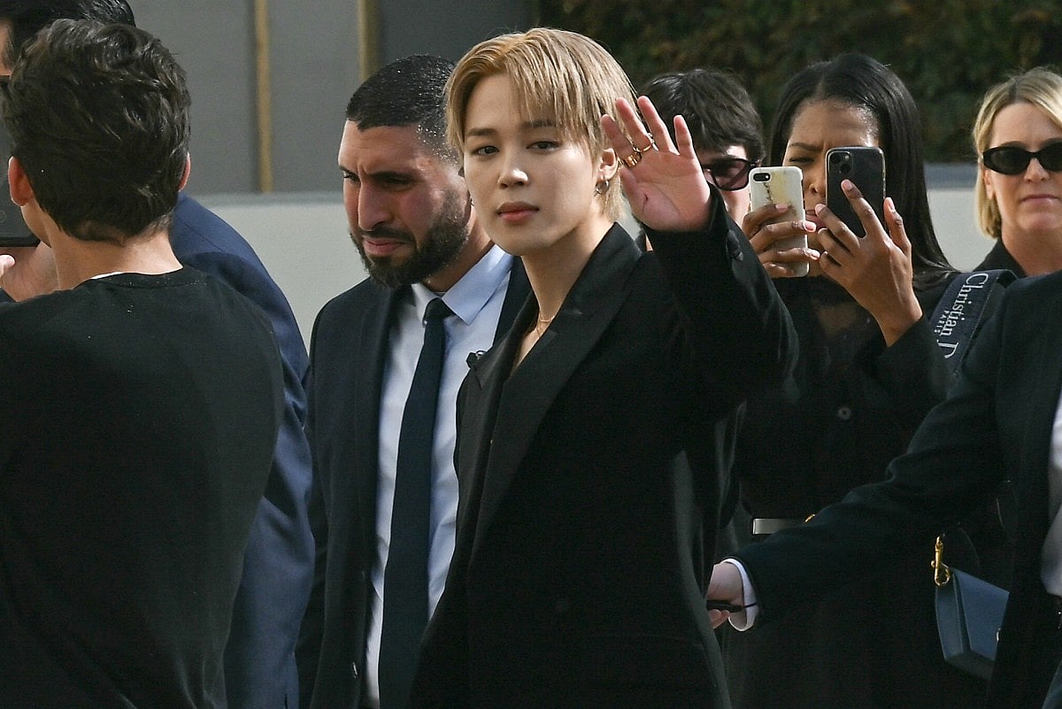 BTS's Jimin at the Fashion Week. 