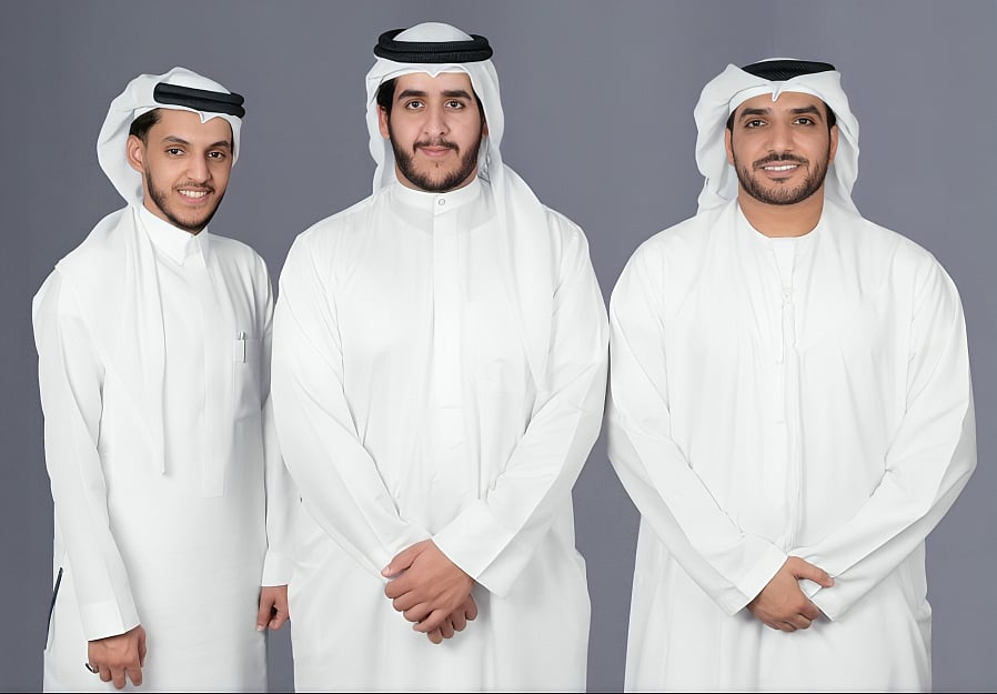 Mohab Mohammed Al Salek, Ahmed Al Mansoori and Saeed Al Kaabi (Left to right)