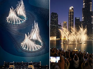 The newly reopened Dubai Fountain dazzles once again, enthralling audiences with its refreshed water choreography, enhanced lighting, and upgraded sound systems. In this image, taken moments after its much-anticipated comeback, the fountain soars to heights of 140 metres, releasing jets of water in graceful arcs that dance to music across genres. 