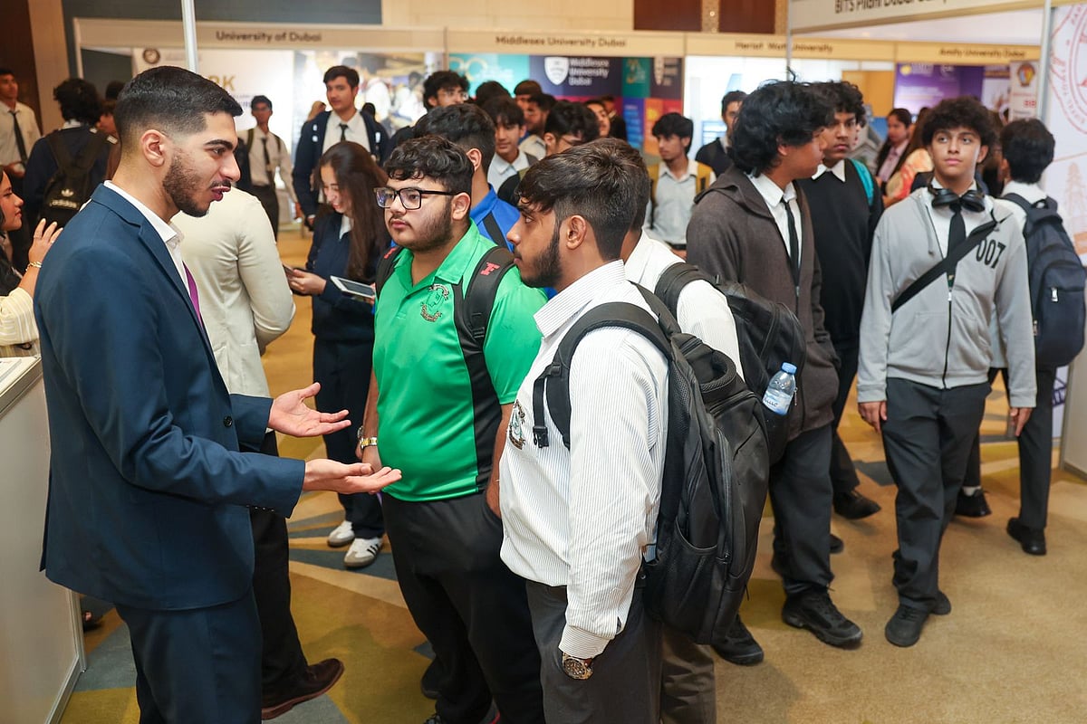 High school students attending Edufair at H Dubai Hotel 