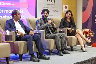 Dr. S. Sudhindra, Pro Vice Chancellor, Manipal Academy of Higher Education, Jaspreet Singh Sethi, Senior Lecturer Computer Engineering and Informatics, Middlesex University Dubai and Dr Nidhi Sehgal, Head of School - Business & Humanities, Curtin University Dubai speaking at Gulf News Edufair 2025