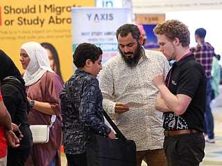 Families thronged the Gulf News Edufair Dubai at the H Hotel to explore higher education opportunities. The three-day exhibition concludes this evening. Photo: Virendra Saklani/Gulf News