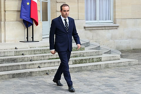 French Prime Minister Sebastien Lecornu arrives to deliver a statement at the Hotel Matignon in Paris, Friday Oct. 3, 2025, before a round of consultations with political parties ahead of the announcement of the new government.