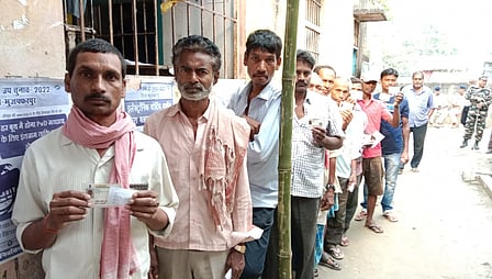 According to IANS-Matrize survey, NDA likely to race ahead of INDIA Bloc in Bihar, vote share seen nearing 50 pc.