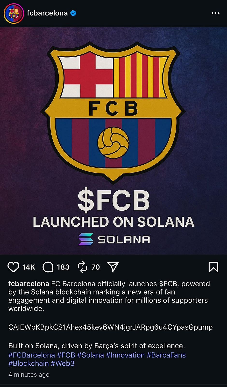 Barcelona Instagram hacked to promote fake FCB coin in new Solana crypto  scam?