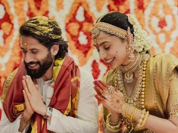 Actors Sobhita Dhulipala and Naga Chaitanya had a traditional South Indian wedding in Hyderabad. 