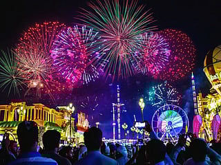 Fireworks at Global Village for a Diwali celebration