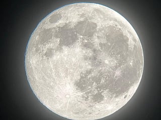 A telescopic view of the Hunter's Moon in Dubai on Tuesday night captured during the viewing session organised by the Dubai Astronomy Group. 