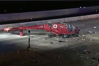 Medical helicopter crashed on a Sacramento freeway Monday evening. The Sacramento Fire Department said the medical helicopter went down shortly after 7 pm on eastbound Highway 50 near 59th Street. Officials are investigating the crash.