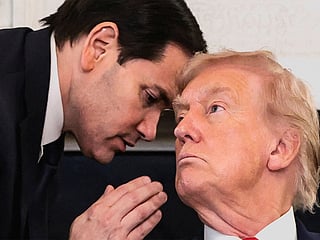 US President Donald Trump and  US Secretary of State Marco Rubio. 