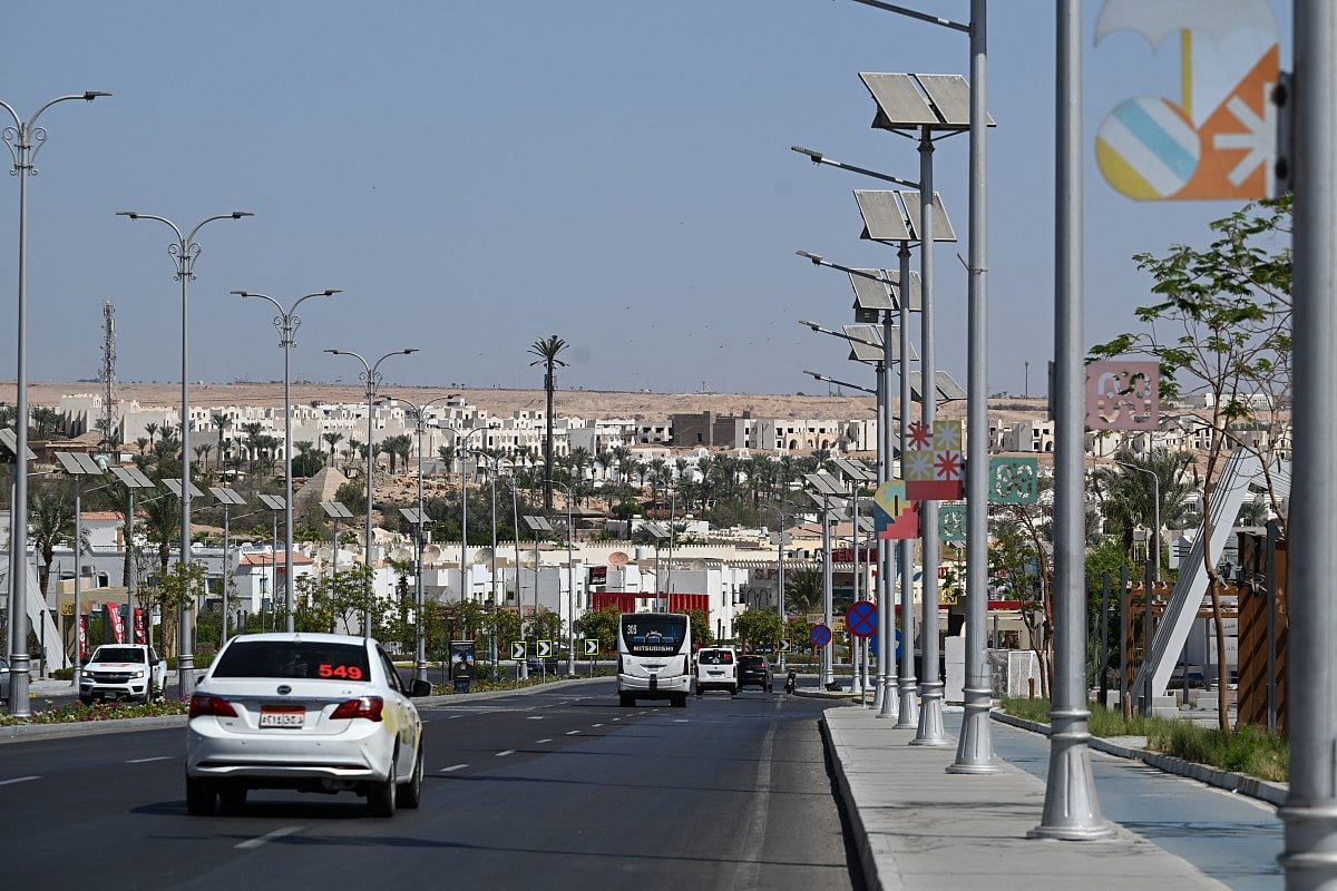 File photo: Traffic flows on a main road in the Red Sea resort of Sharm El Sheikh on the southern tip of Egypt's Sinai Peninsula.