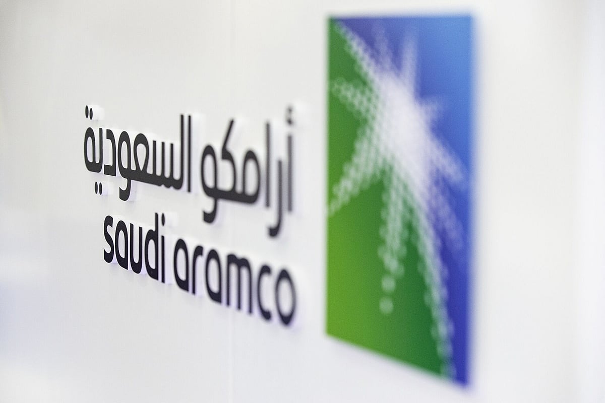 Saudi Aramco branding.