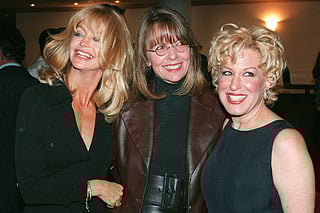 FILE - Goldie Hawn, from left, Diane Keaton, and Bette Midler appear at the premiere of their film "The First Wives Club" in Los Angeles on Sept.16, 1996.