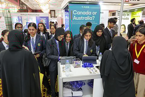Students from various schools in Abu Dhabi are exploring courses and universities at Edufair 