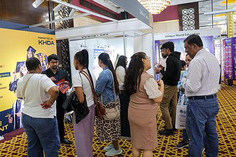 Parents and students exploring higher education options on the final day of Edufair Abu Dhabi 