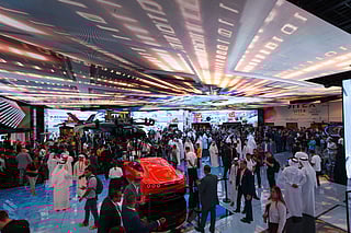 Visitors at e& pavilion on the opening day of Gitex Global 2025 at Dubai World Trade Centre. 