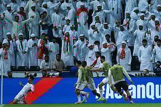 Celebration during UAE-Oman match
