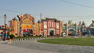 Global Village standing quiet and empty just hours before the gates open