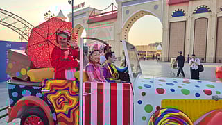Artists getting ready for parade.