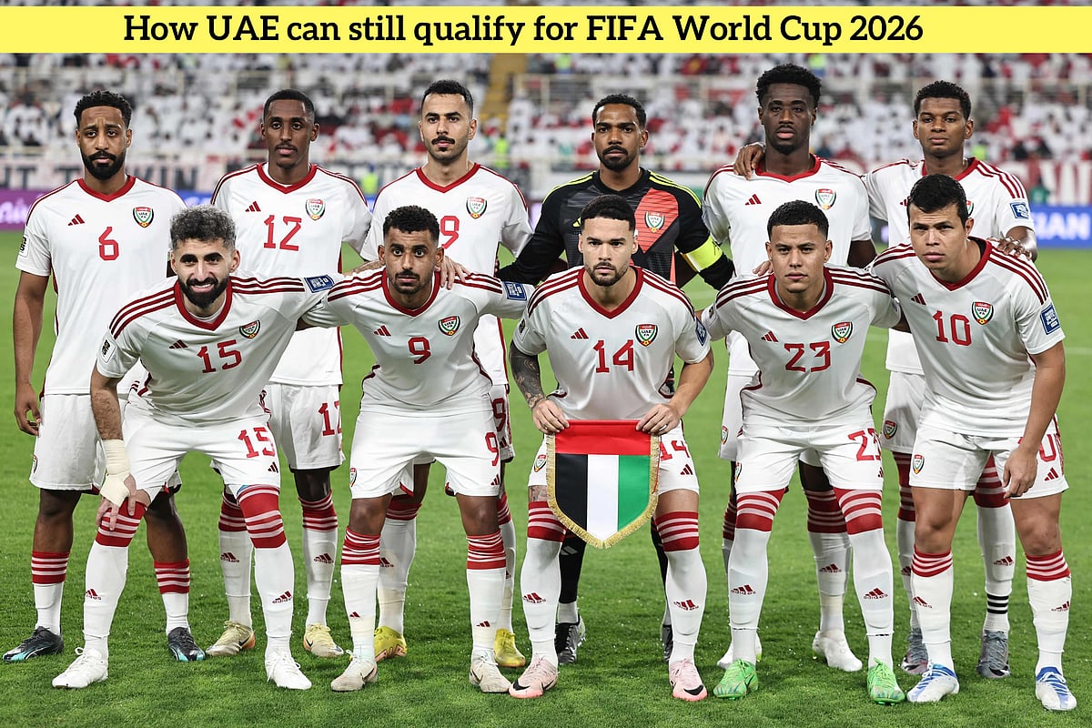UAE football team posing 