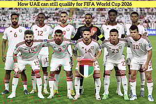 UAE football team posing 