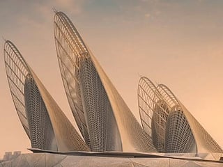 The Zayed National Museum building in Abu Dhabi was inspired by a falcon's wing