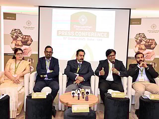From left: Swathi, AGM & Admin Manager, Dhanwanthari India; Muraleedharan Ekarool, Maanaging Director, Dhanwanthari UAE; Dr Satheesh Namboothiri, Managing Director Dhanwanthari India; Dr Sathya K Pillai, Medical Director & Chief Physician, Dhanwanthari UAE; Dr Jaisam Abdulla, Manager and Physician, Dhanwanthari Dubai