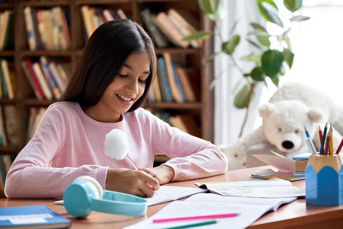 Child studying