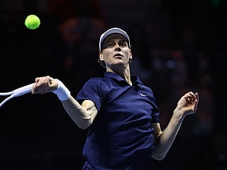 Italy's Jannik Sinner during the final in the Six Kings Slam exhibition tennis tournament in Riyadh last year