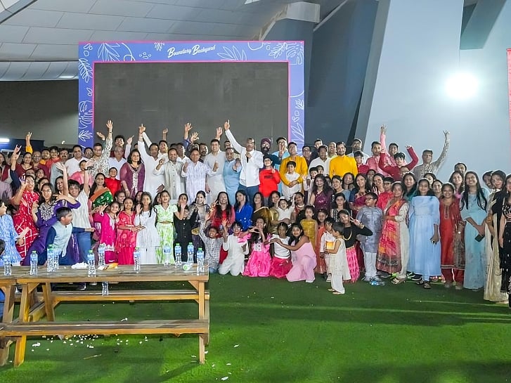 Indian families began celebrations with a cultural event at Abu Dhabi Cricket and Sports Hub on Saturday.