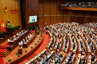 Vietnam's Members of Parliament attend the autumn opening session at the the National Assembly in Hanoi. File photo taken October 20, 2025.
