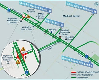 Sheikha Salama Bint Butti Road (E45) in Madinat Zayed to be affected