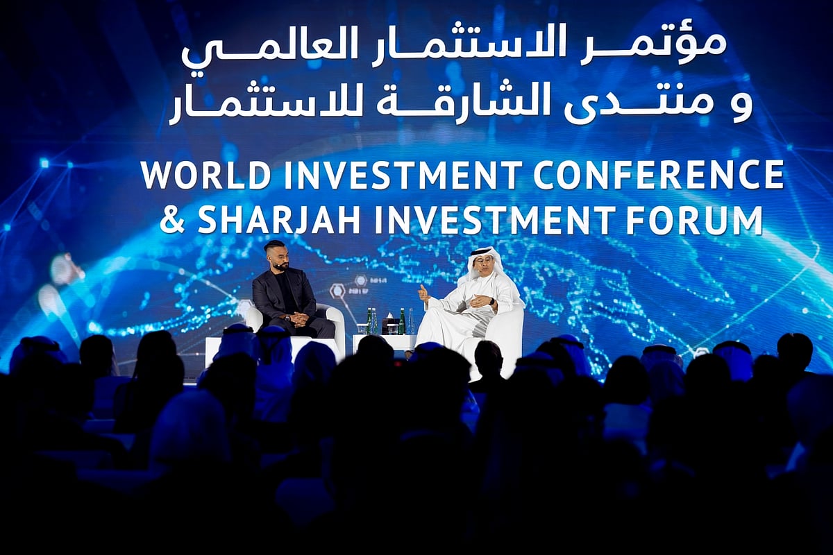 Mohamed Alabbar speaking at the eighth annual Sharjah Investment Forum.