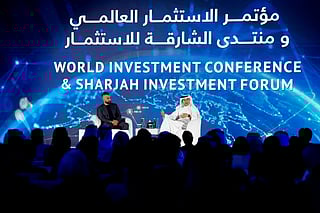 Mohamed Alabbar speaking at the eighth annual Sharjah Investment Forum.