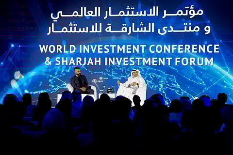 Mohamed Alabbar speaking at the eighth annual Sharjah Investment Forum.