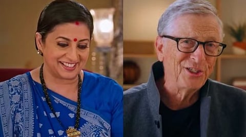 In the clip, Gates appears on a video call with none other than Smriti Irani’s Tulsi, the OG soap matriarch herself.